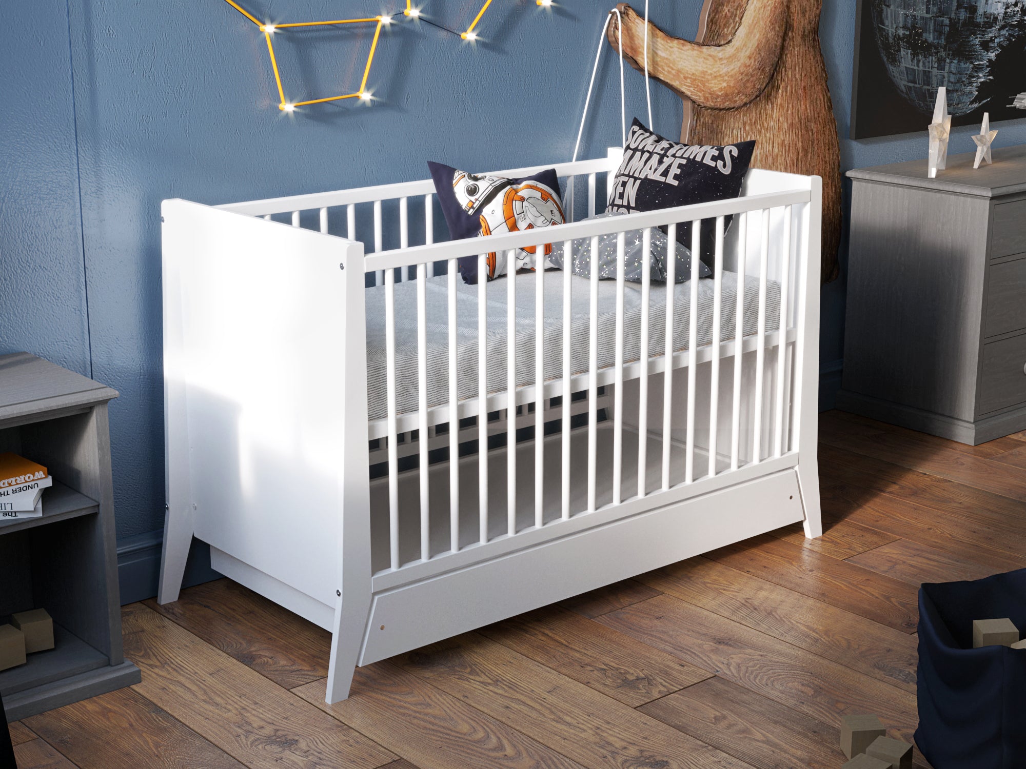 Love For Sleep Lettino Neonato Lettino bianco in legno per bambini 120x60  cm,culla per bambini : : Prima infanzia